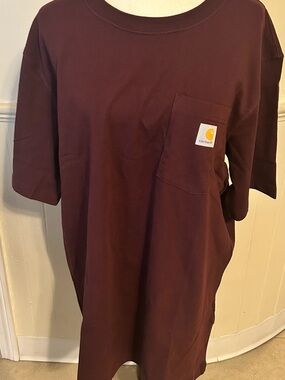 NWT Carhartt Relaxed Fit Heavyweight Short-Sleeve Pocket Tee/Port/Tall/Large
